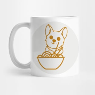 Corgi eating ramen noodles (Ramen Feast) Mug